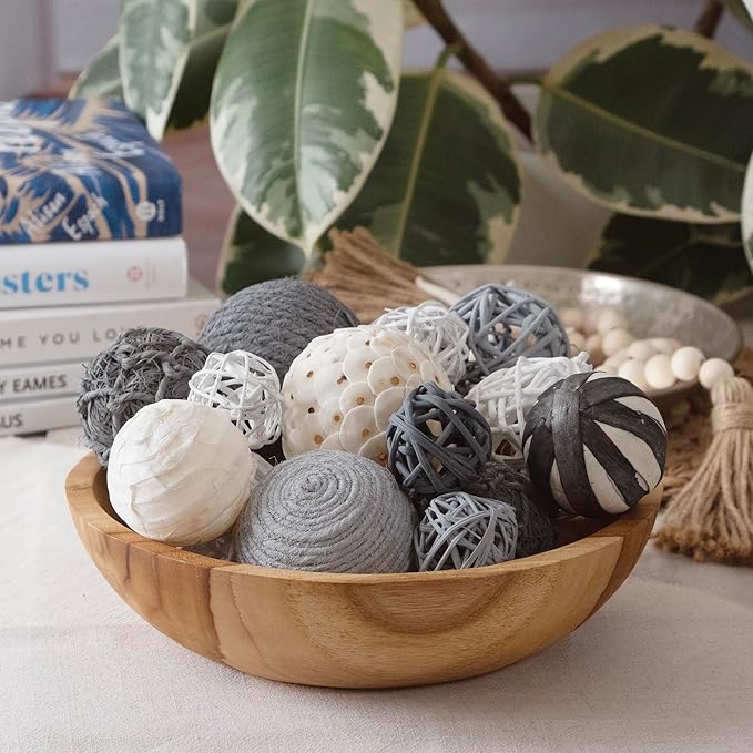 ANDALUCA Decorative Balls Bag Bowl Filler Home Decor (Grey)