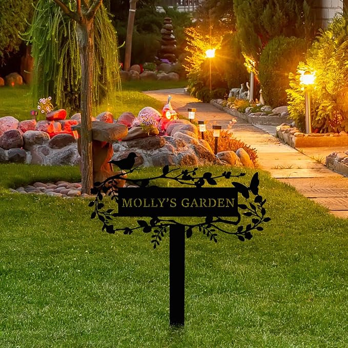 Customized Bird Names Garden Metal Stake Sign, Patio & Lawn Decor