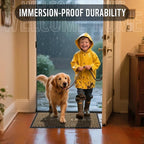 Yimobra Welcome Mat Outdoor Indoor, All-Season Waterproof Front Door Mat Outside Entrance, All-Weather Heavy Duty Non-Slip Doormat, Low Profile Porch Patio Entrance Mats, 47x32, Coffee