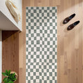 jinchan Runner Rug 2x6 Hallway Washable Modern Checkered Geometric Lattice Kids Bedroom Rug Indoor Floor Cover Non Slip Soft Carpet for Nursery Room Kitchen Laundry Room Home Grey