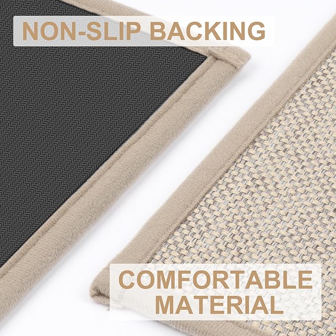 LEKEEPGO Door Mat 24"x36", Non Slip Door Mat Indoor Entrance, Rubber Backing Front Indoor Door mat Washable Absorbent Low-Profile Entryway Entry Resist Dirt Inside Door Mats, Khaki