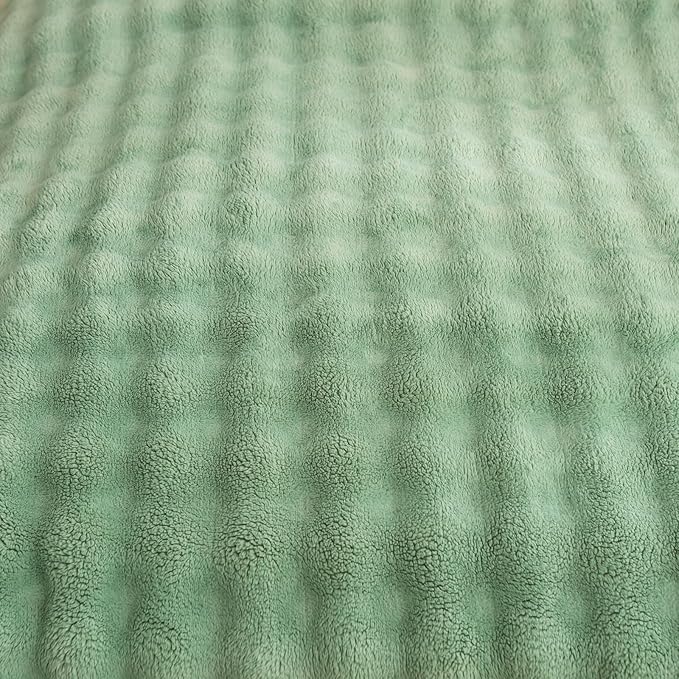 YUSOKI Luxury 3D Bubble Throw Blanket 2lb,All Ages,Home Decoration, (Sage Green,50 * 60inches)