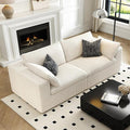 LoveSeat Cloud Couch Modular Sectional Sofa for Living Room,Modern Sofa with Deep Seat，2 Seater Boneless Couch,Comfy Upholstered Corduroy Couches for Apartment, Studio, Office,Bedroom，White