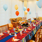 Oudain 5 Pcs Spider Tablecloth 108 x 54 in Red and Blue Plastic Disposable Table Covers City Web Theme Birthday Party Decorations Large Table Cloths for Party Indoor Outdoor (Classic)