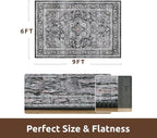 AMOAMI-Area Rug 6X9 Rugs for Living Room-Vintage Sof Dark Grey & Black Rugs for Bedroom-Non Slip Carpet-Machine Washable Rug for Dining Room Living Room Bedroom Office Under Table