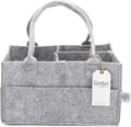 Parker Baby Diaper Caddy - Nursery Storage Bin and Car Organizer for Diapers and Baby Wipes - Gray, Regular