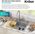 KRAUS WasteGuard 1 HP Ultra-Quiet Garbage Disposal with Quick Connect, Kitchen Sink Drain Cover, Power Cord and Flange Included, KWD100-100MBL
