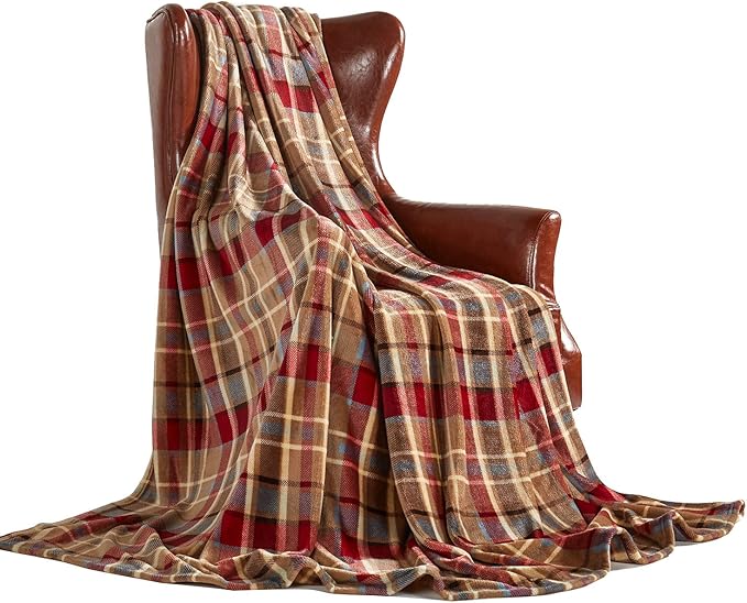MERRYLIFE Throw Blanket Plaid| Ultra-Plush Soft Colorful Oversized | Decorative Couch Travel Blanket | King Size(90" 102", Love Urban)