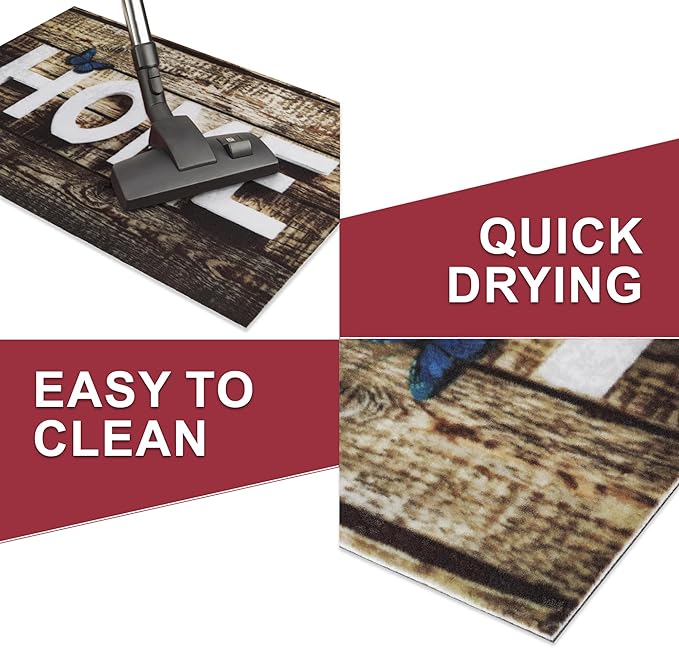 Floor Mat - for Indoor and Outdoor Use - Doormat - Non-Slip - Front Door Shoe Scraper - Size: 17x29