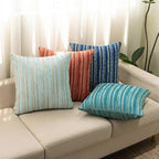 Yeiotsy Decorative Pillow Covers Teal, Pack of 2, Modern Striped Throw Pillow Cases Geometric Cushion Covers (Teal, 18 X 18 Inches)