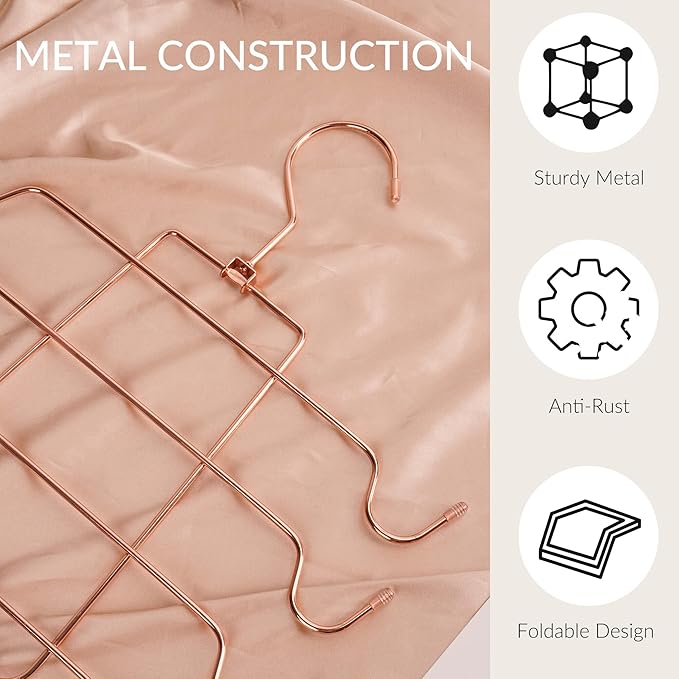 ZEDODIER 3 Pack Tank Top Hanger, Space Saving Bra Hangers, Non-Slip Hanging Sport Bras Holder, Closet Organizers and Storage for Camisoles Tank Tops Bras Ties Swimsuits Strappy Dress, Rose Gold