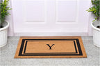 Calloway Mills 152962448 Black Border 24" x 48" Monogram Doormat (Letter Y)