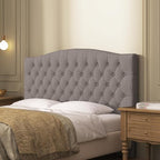 Velvet Upholstered Headboard Queen/Full Size Latest Model Wall Mount, Bed Frame Mount, Featuring High-Density Sponge Padding, Luxury Texture Easy Assembly Comfort and Style-Linen