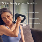 TheraGun Therabody Relief - Quiet Deep Tissue Therapy Massage Gun - Bluetooth Enabled, Electric Percussion Massage Gun & Personal Massager for Pain in The Neck, Back, Leg, Shoulder and Foot (Black)