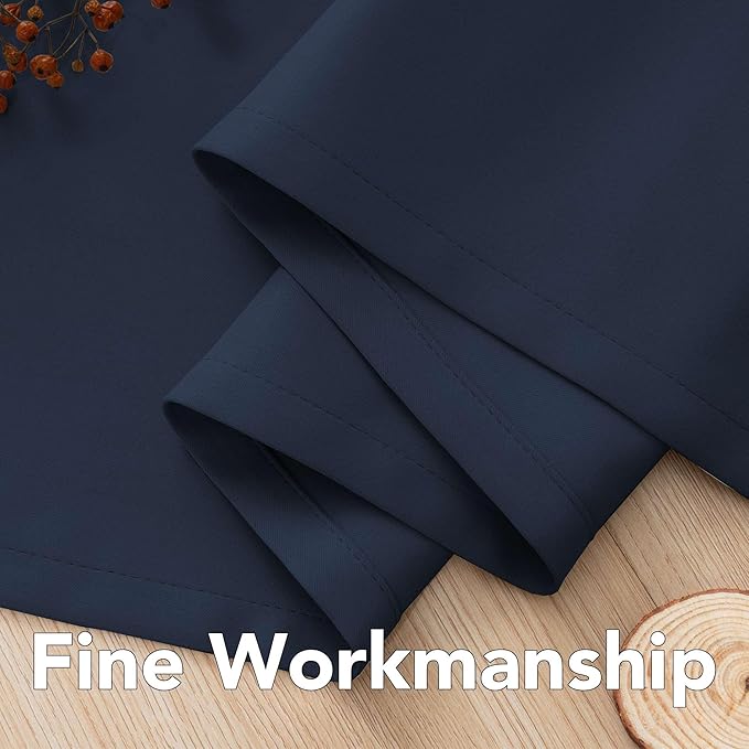 H.VERSAILTEX Ultimate Blackout Solid Grommet Thermal Insulated Curtain Panels/Drapes,52W x 72L - Inch (Set of 2,Navy)
