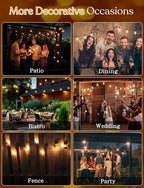 150 FT Outdoor String Lights for Outside – LED Patio Lights Waterproof with Dimmer Remote – Hanging Lights Shatterproof ST38 Vintage Edison Bulbs Porch Backyard Cafe Bistro