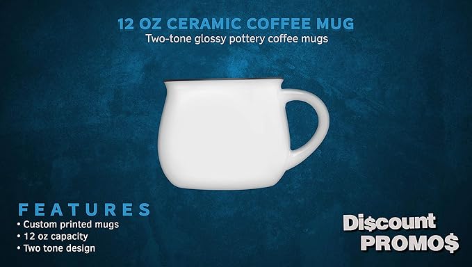 DISCOUNT PROMOS Glazed Campfire Coffee Mugs 12 oz. Set of 10, Bulk Pack - Perfect for Coffee, Tea, Espresso, Hot Cocoa, Other Beverages - White