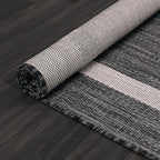 Bordered Outdoor Rug 9x12 Washable Outside Carpet for Indoor Patio Porch Waterproof Easy Cleaning Non Shedding Area Rugs Gray 9 x 12