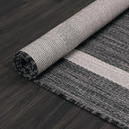 Bordered Outdoor Rug 5x7 Washable Outside Carpet for Indoor Patio Porch Waterproof Easy Cleaning Non Shedding Area Rugs Gray 5 x 7