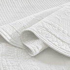 MarCielo 3-Piece 100% Cotton Oversized Bedspread Lightweight Quilt Coverlet Embroidery Farmhouse Bedding Set (TG Bright White, Oversized Queen (100"x106"))