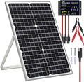 SOLPERK Solar Panel Kit 30W 12V, Solar Battery Trickle Charger Maintainer + Upgrade Waterproof Controller + Adjustable Mount Bracket for Boat Car RV Motorcycle Marine Automotive