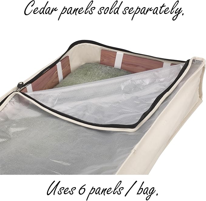 Household Essentials Cotton Canvas Under Bed Clothing and Linen Storage Bag | Natural