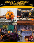 eZAKKA 5 Pack Halloween Decorations Indoor Halloween Spider Web Tablecloth Table Runners Fireplace Mantel Scarf Cobweb Lampshade Scary 3D Bats for Parties Gothic Spooky Home Decoration