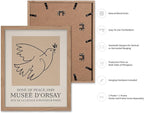 Poster Master Vintage Poster - Retro Minimalist Print - Gift for Artist, Friend - Dove Of Peace, Line Drawing, Sketch, Abstract - Wall Decor for Living Room, Bedroom, 16x20 Beige Framed