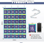 Loghot Classroom Accessories Closet Pocket Chart for Cell Phones Holder Wall Door Hanging Organizer (36 Pockets Blue)