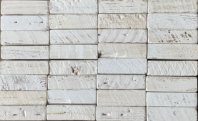 Urban Legacy Reclaimed Barnwood Planks | Floating Shelves for Wall w/Flush Mount Shelf Bracket Set Included | Set of 2 (White Wash, 48" x 7" x 2")