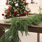 12FT Christmas Garlands Norfolk Pine Garland Real Touch Artificial Faux Greenery Garland for Holiday Indoor Outdoor Decor