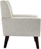 UIXE Accent Chair Modern Upholstered Armchair, Comfy Living Room Arm Chairs Mid Century Single Sofa Reading Side Seat for Bedroom, Home Office - Beige