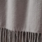 CUDDLE DREAMS Silk Throw Blanket with Hand-Knotted Fringe, Natural, Soft & Breathable (Gray)