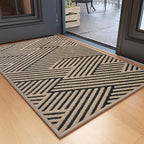 Front Door Mat Outside Entrance, Non Slip Rubber Backing, Trap Dirt and Moisture, Easy Clean Low Profile Welcome Floor Mats for Patio Porch Indoor Outdoor Entry Mat, 24x35 Inch, Brown