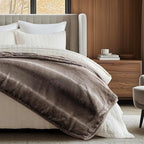 Ultra Soft Luxury Fluffy Mink Faux Fur Throw Blanket, Thick Warm Fall Winter Blankets for Bed, Couch, Cozy Plush Reversible Blanket for Chair, Sofa (Ombré Hazel Brown, 60"x80")