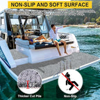 Marine Carpet,6 FT x 14 FT Smoke Gray Indoor Outdoor Carpet 0.2" Thick Boat Carpet with Water-Proof TPE Backing, Non-Slide Outdoor Marine Carpet Roll for Home, Patio, Porch, Deck