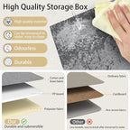 Yawinhe Foldable Storage Baskets for Shelves, Fabric Closet Organizers, Bins with 3 Handles, Cubes for Clothes, White/Grey, 15''Lx9.8''Wx8.3''H, 6-Pack