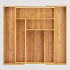 Totally Bamboo Kitchen Drawer Organizer, Expandable Silverware Organizer and Utensil Holder, 8 Compartments with Dividers