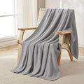 Joydeco Chunky Cable Knit Throw Blanket, Lightweight 100% Cotton Soft Cozy Throw Twin Blanket for Couch Bed and Sofa, Rustic Breathable Farmhouse Blanket Gift for Women Men(Grey, 60"x80")