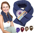 SunnyBay Microwave Heating Pad, Microwavable Heated Neck and Shoulder Wrap, Soothing Weighted Moist Heat or Ice Pack with Flaxseed and Lavender, FSA HSA Eligible, 26x5 Inches, 2.5 lbs, Navy Blue