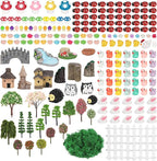 Thrilez 210 Pieces Miniature Fairy Garden Accessories, Including Resin Animals, Miniature Figurines, Micro Landscape Ornaments Kit, Fake Diorama Trees for Fairy Garden Decor