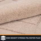 PURRUGS Dirt Trapping Door Mat 24" x 35.5", Non-Slip/Skid Machine Washable Entryway Rug, Dog Doormat, Super Absorbent Welcome Mat for Muddy Wet Shoes and Paws, Beige