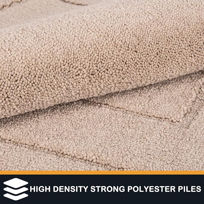 PURRUGS Dirt Trapping Door Mat 24" x 59", Non-Slip/Skid Machine Washable Entryway Rug, Dog Doormat, Super Absorbent Welcome Mat for Muddy Wet Shoes and Paws, Beige