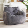 Hobestluk Bean Bag Chair for Adult Small Bean Bag Chairs with Arms Furry Beanbag Chair with Foam Filler Stuffed Bean Bag Sofa for Reading in Bedroom Living Room and Dorms(Grey)
