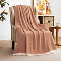 MIULEE Fall Burnt Orange Super Soft Throw Blanket for Couch, Cozy Fluffy Warm Throws Knit Blankets for Sofa, Bed, Chair, Living Room, Camping, Picnic, 50 x 60 inch