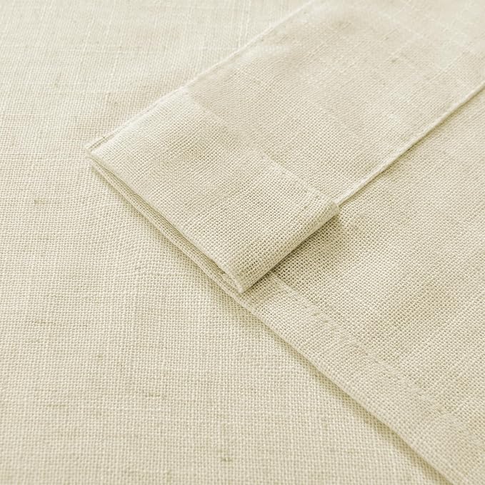 Joydeco Linen Curtains 90 Inch Length 2 Panel Sets,Light Filtering Curtains for Bedroom 37 Inch Wide Living Room Drapes with Back Tabs & Rod Pockets (W37 x L90 Inch, Linen)