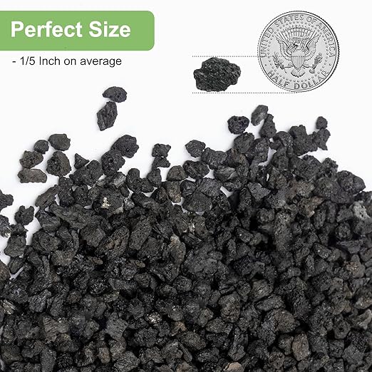 5 lbs Pebbles for Indoor Plants, Succulent, Cactus, 1/5 Inch Small Lava Rock for Plants Drainage, Natural Horticultural Volcanic Rock, Top-Dressing
