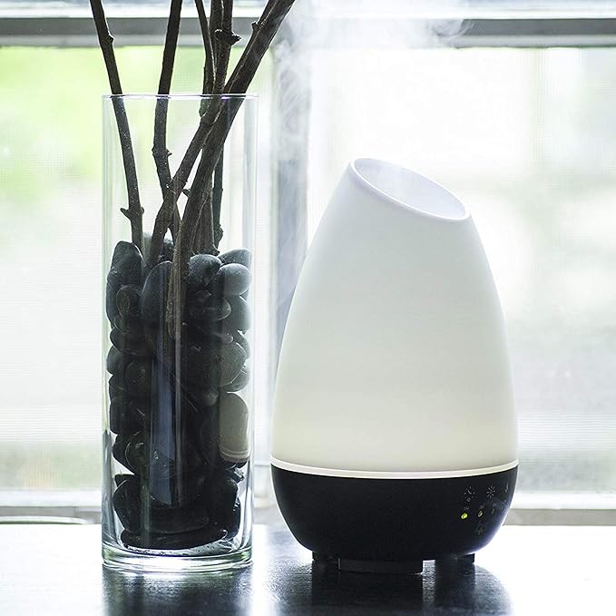 HealthSmart Essential Oil Diffuser, Cool Mist Humidifier and Aromatherapy Diffuser, FSA HSA Eligible with 500ML Tank for Large Rooms, Adjustable Timer, Mist Mode and 7 LED Light Colors, (Pack of 2)