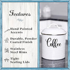 Home Acre Designs Food Storage Containers Set with Lids, Farmhouse Home Kitchen Decor Rustic Vintage Canisters