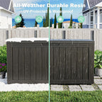 Vixzen 80 Gallon Resin Deck Box, Lockable Outdoor Storage Box for Patio Cushions Storage Furniture,Garden Tools, Pool Supplies, Weatherproof and UV Resistant,Black